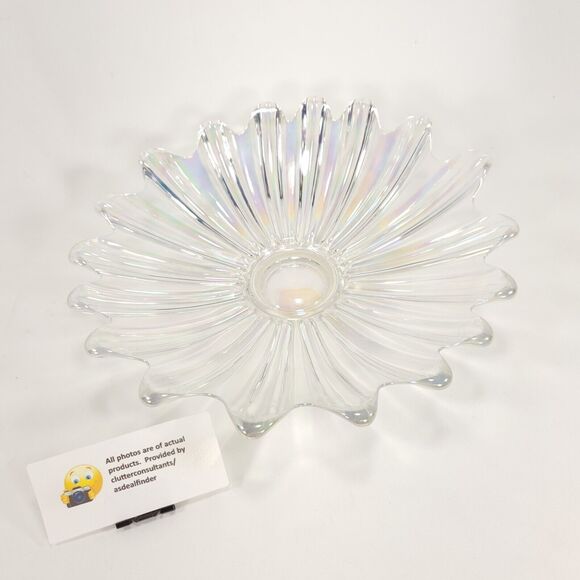 Fostoria Celestial Clear Iridescent Carnical Glass Bowl - Picture 1 of 6